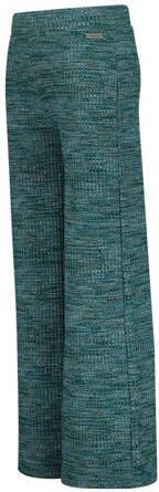 VINGINO gemêleerde wide leg broek petrol Blauw Meisjes Polyester Melée 128