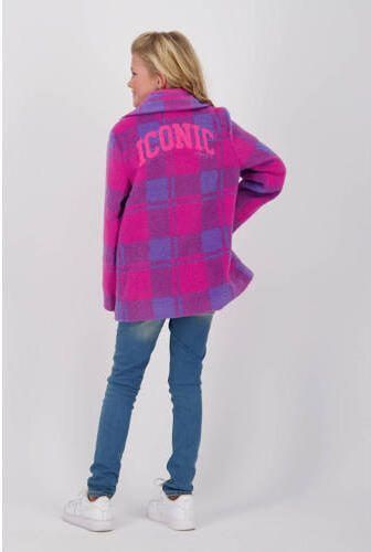 VINGINO geruite tussenjas Tekina roze paars Meisjes Polyester Klassieke kraag 128 - Foto 2