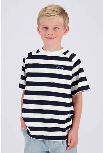 Vingino gestreept T-shirt donkerblauw Jongens Katoen Ronde hals Streep - Foto 3