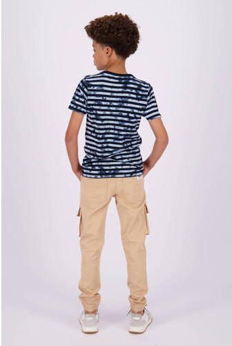 VINGINO gestreept T-shirt donkerblauw lichtblauw Jongens Katoen Ronde hals 128 - Foto 2