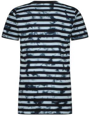 VINGINO gestreept T-shirt donkerblauw lichtblauw Jongens Katoen Ronde hals 128 - Foto 3
