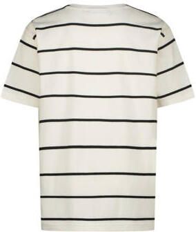VINGINO gestreept T-shirt Hafi offwhite donkergrijs Wit Jongens Katoen Ronde hals 140