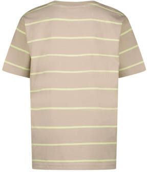 VINGINO gestreept T-shirt Hafi zand neongeel Beige Jongens Katoen Ronde hals 128