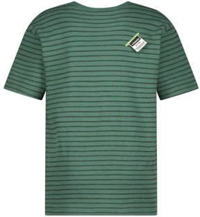 VINGINO gestreept T-shirt Hiweko donkergroen Jongens Katoen Ronde hals 128