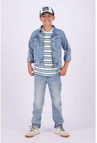 VINGINO gestreept T-shirt Hoss wit lichtblauw Jongens Katoen Ronde hals 176 - Foto 2