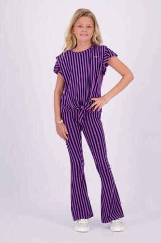 VINGINO gestreept T-shirt paars zwart Meisjes Viscose Ronde hals Streep 164 - Foto 2