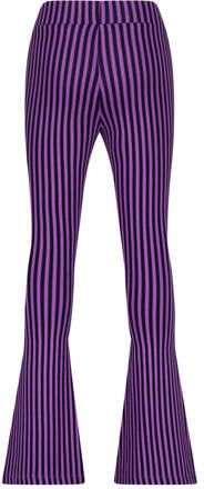VINGINO gestreepte flared broek Safien paars zwart Meisjes Viscose Streep 176 - Foto 3