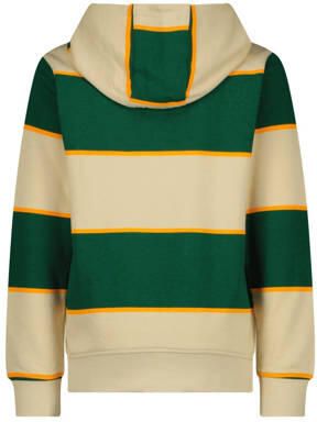 VINGINO gestreepte hoodie Neal donkergroen zand Sweater Jongens Katoen Capuchon 128 - Foto 3