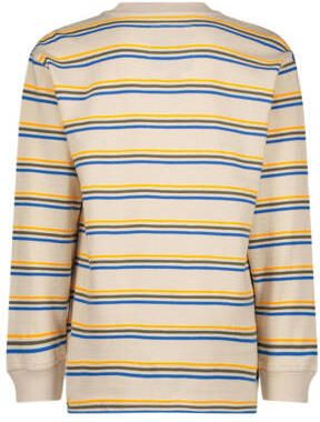 VINGINO gestreepte longsleeve Jaq blauw Jongens Katoen Ronde hals Streep 104