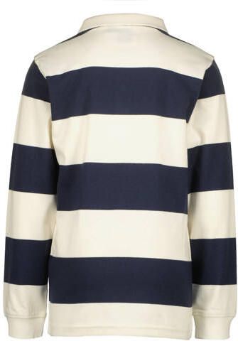 VINGINO gestreepte longsleeve Lex blauw ecru Jongens Katoen Polokraag Streep 152 - Foto 3
