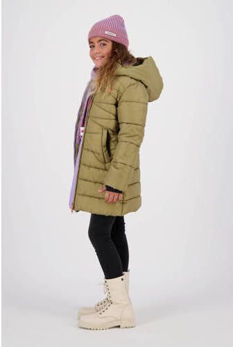 VINGINO gewatteerde winterjas Tarilla licht armygroen Meisjes Nylon Capuchon 128 - Foto 3