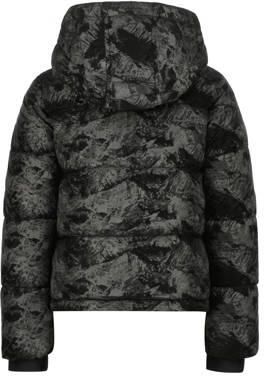 VINGINO gewatteerde winterjas Tarinke met all over print zwart Meisjes Polyester Capuchon 128 - Foto 4