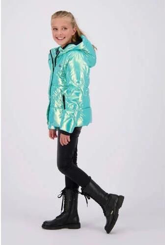 VINGINO gewatteerde winterjas Teila turquoise metallic Blauw Meisjes Polyester Capuchon 128 - Foto 2