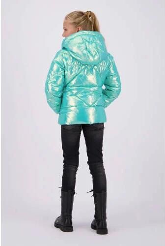 VINGINO gewatteerde winterjas Teila turquoise metallic Blauw Meisjes Polyester Capuchon 128 - Foto 3