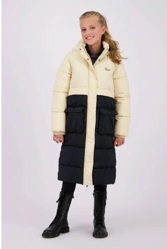 VINGINO gewatteerde winterjas Tessie zwart beige Meisjes Polyester Capuchon 104