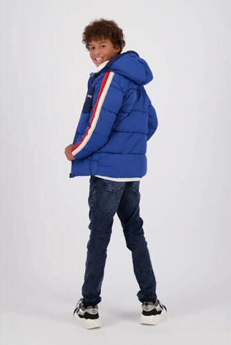 VINGINO gewatteerde winterjas Tiggo hardblauw rood wit Jongens Nylon Capuchon 104 - Foto 3
