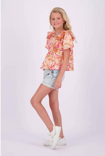 VINGINO high waist denim short Dana light vintage Korte broek Blauw Effen 164 - Foto 3