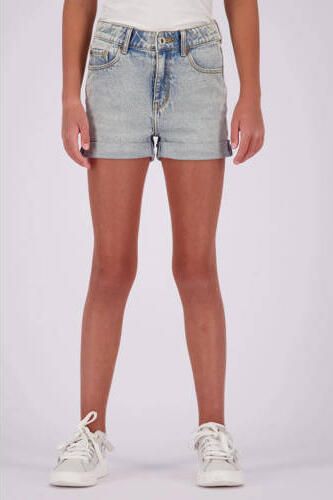 VINGINO high waist denim short Dewi light vintage Korte broek Blauw Effen 158