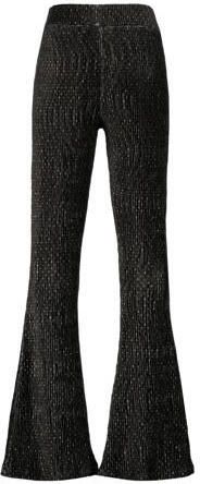 VINGINO high waist flared broek Sanna met glitters zwart goud Meisjes Polyester 104