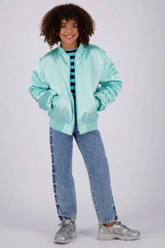 VINGINO high waist loose fit jeans Chiara Stud light vintage Blauw Meisjes Denim 104