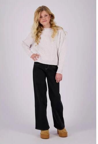 VINGINO high waist wide leg jeans Bellini black denim Zwart Meisjes Stretchdenim 146