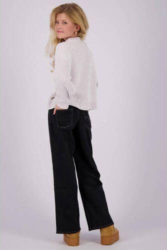VINGINO high waist wide leg jeans Bellini black denim Zwart Meisjes Stretchdenim 104 - Foto 3