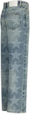 VINGINO high waist wide leg jeans Cato Laser Star met sterren blue vintage Blauw Meisjes Denim 104