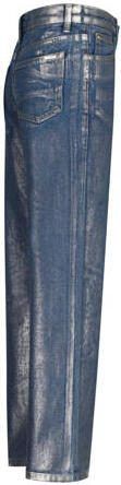 VINGINO high waist wide leg jeans Cato Metallic denim Blauw Effen 122 - Foto 3