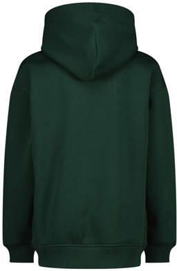 VINGINO hoodie Basic met printopdruk donkergroen Sweater Printopdruk 152