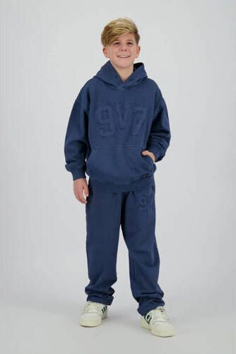 Vingino hoodie blauw Sweater Jongens Katoen Capuchon Printopdruk