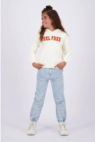 VINGINO hoodie Nadien met tekst offwhite rood Sweater Ecru Tekst 164 - Foto 2