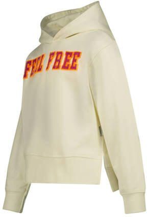 VINGINO hoodie Nadien met tekst offwhite rood Sweater Ecru Tekst 128 - Foto 4