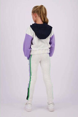 VINGINO hoodie Nelke lichtgrijs melange zwart lila Sweater Meerkleurig 104 - Foto 2