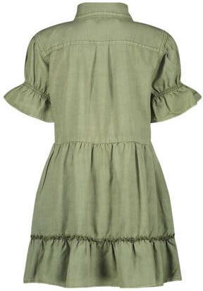 VINGINO jurk olijfgroen Meisjes Katoen Klassieke kraag Effen 140 - Foto 2