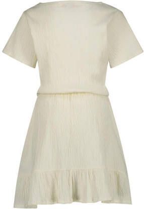 VINGINO jurk Presila offwhite Wit Meisjes Katoen V-hals Effen 164