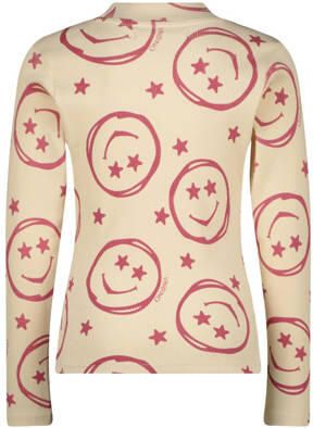VINGINO longsleeve Jaime met all over print beige roze Meisjes Viscose Ronde hals 104 - Foto 2
