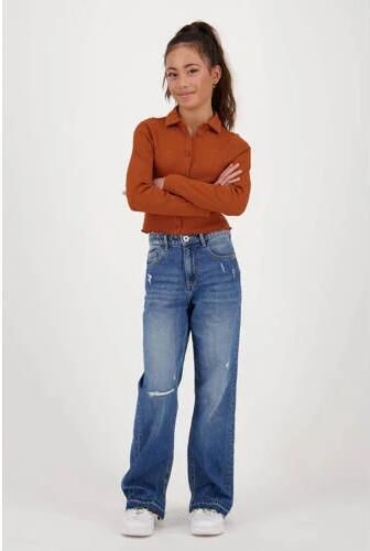 VINGINO longsleeve Jesmine bruin Meisjes Polyester Klassieke kraag Effen 104 - Foto 5