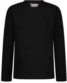 VINGINO longsleeve Zwart Jongens Katoen Ronde hals Printopdruk 104