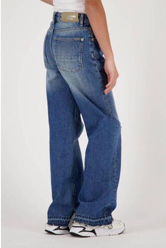 VINGINO loose fit jeans Cato met slijtage blue vintage Blauw Meisjes Denim 104 - Foto 4