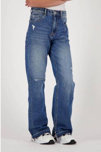 VINGINO loose fit jeans Cato met slijtage blue vintage Blauw Meisjes Denim 104 - Foto 5