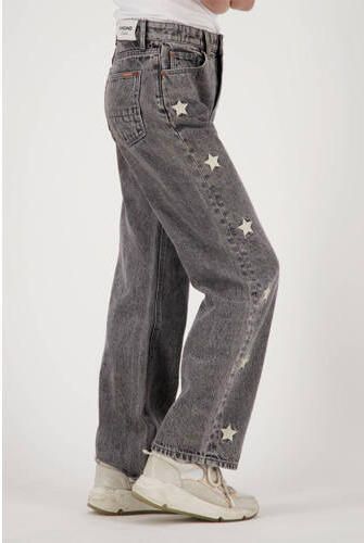 VINGINO loose fit jeans Cato Star met sterren grey vintage Grijs Meisjes Denim 176 - Foto 5