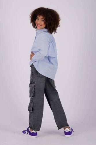 VINGINO loose fit jeans Kit washed black Zwart Denim Effen 104