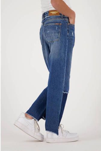 VINGINO mom jeans Chiara Damage dark vintage Blauw Meisjes Denim Effen 116 - Foto 3