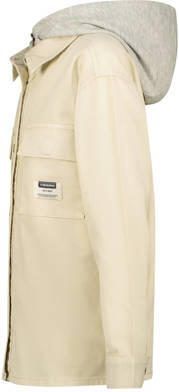 VINGINO overshirt Lior met capuchon ecru grijs melange Overhemd Effen 152 - Foto 4