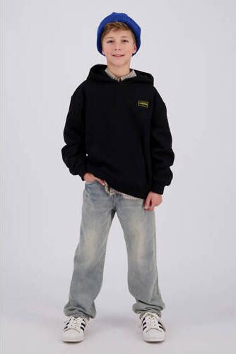 Vingino oversized hoodie met backprint zwart Sweater Backprint