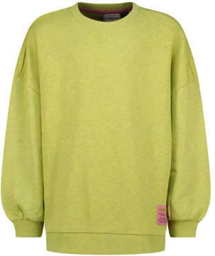 Vingino oversized sweater limegroen Meisjes Katoen Ronde hals Effen - Foto 3