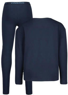 VINGINO pyjama WANNAH donkerblauw Meisjes Stretchkatoen Ronde hals Printopdruk 110 116 - Foto 2