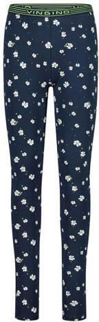 VINGINO pyjama WILAH met all over print donkerblauw wit Meisjes Stretchkatoen Ronde hals 122-128 - Foto 2