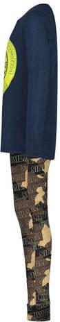VINGINO pyjama WOLF donkerblauw army Jongens Stretchkatoen Ronde hals All over print 110-116
