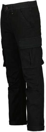 VINGINO regular fit cargobroek Bergamo zwart Jongens Stretchkatoen Effen 176
